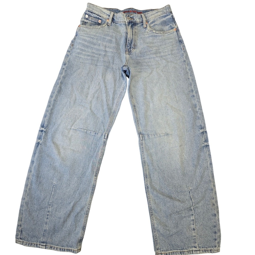 Lucky Brand Barrel Jeans Womens 2/26R Light Wash Wide Leg Relaxed Fit